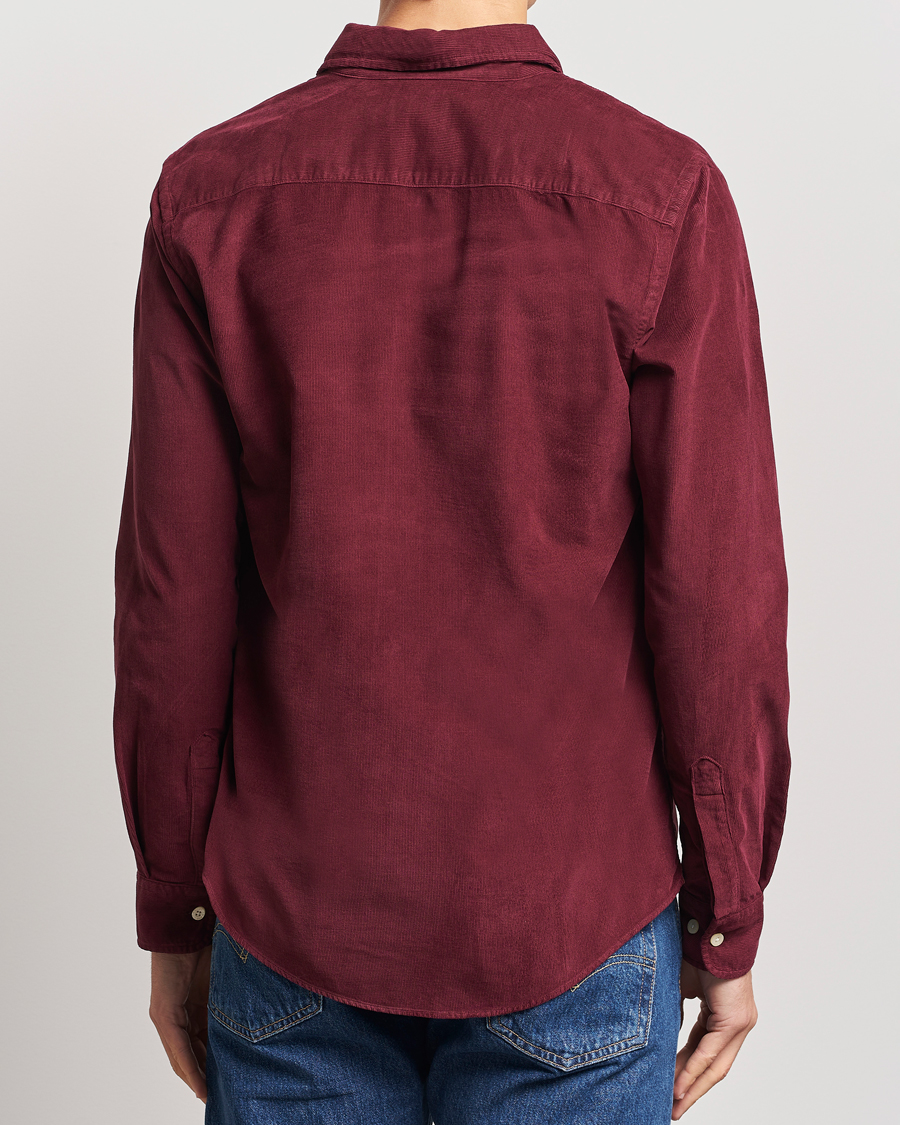 Hombres | Camisas | Morris | Douglas Corduroy Shirt Wine Red