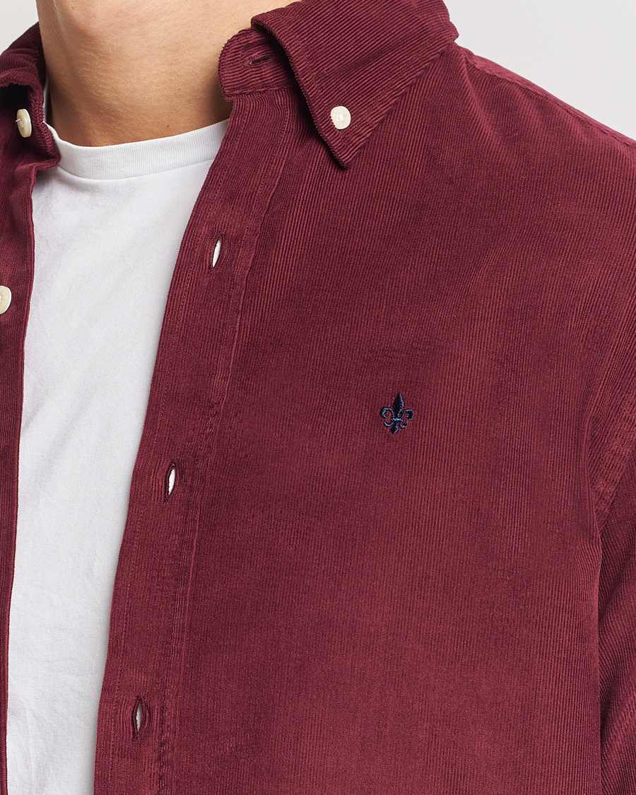 Hombres | Camisas | Morris | Douglas Corduroy Shirt Wine Red