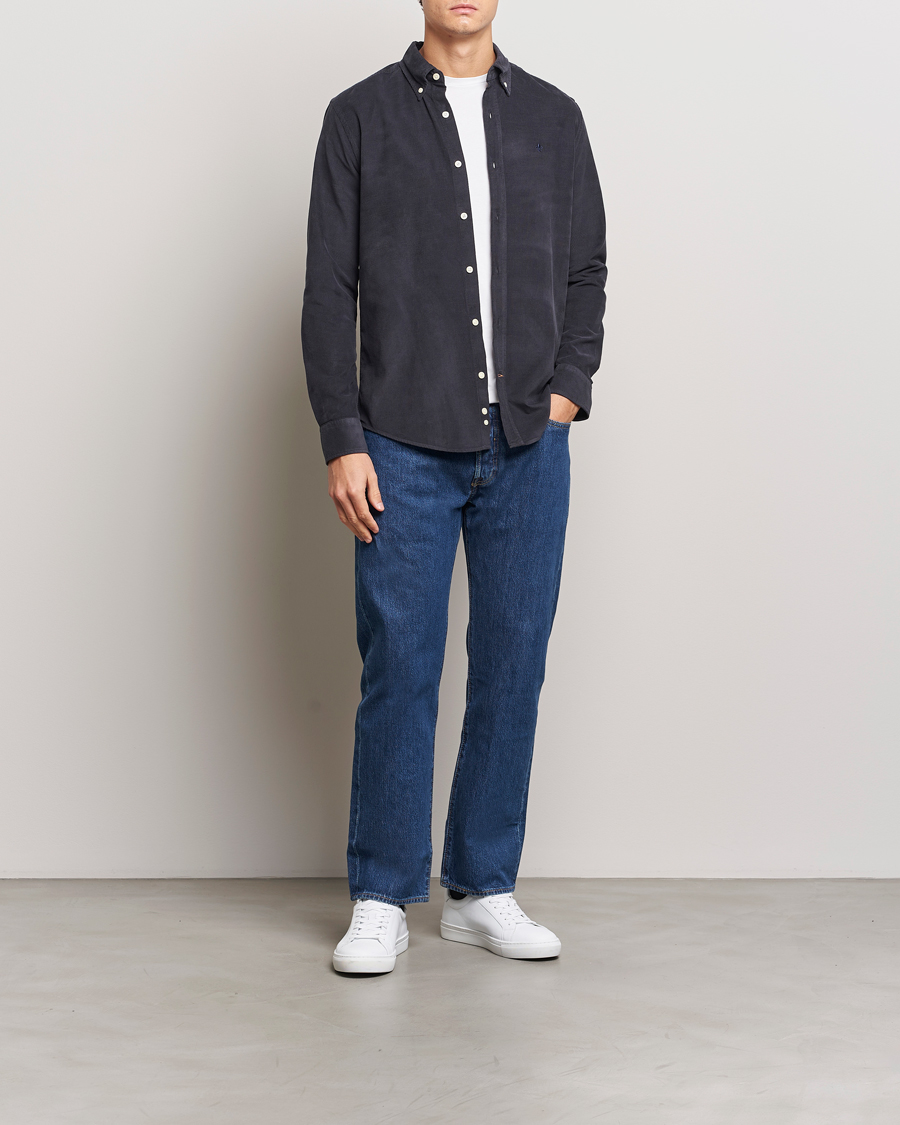 Hombres | Camisas | Morris | Douglas Corduroy Shirt Navy