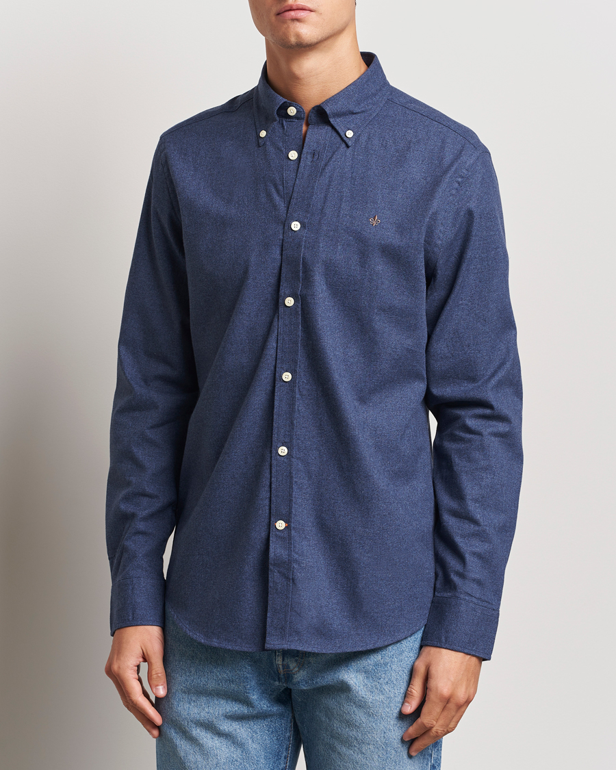 Hombres | Camisas | Morris | Watts Flannel Shirt Navy