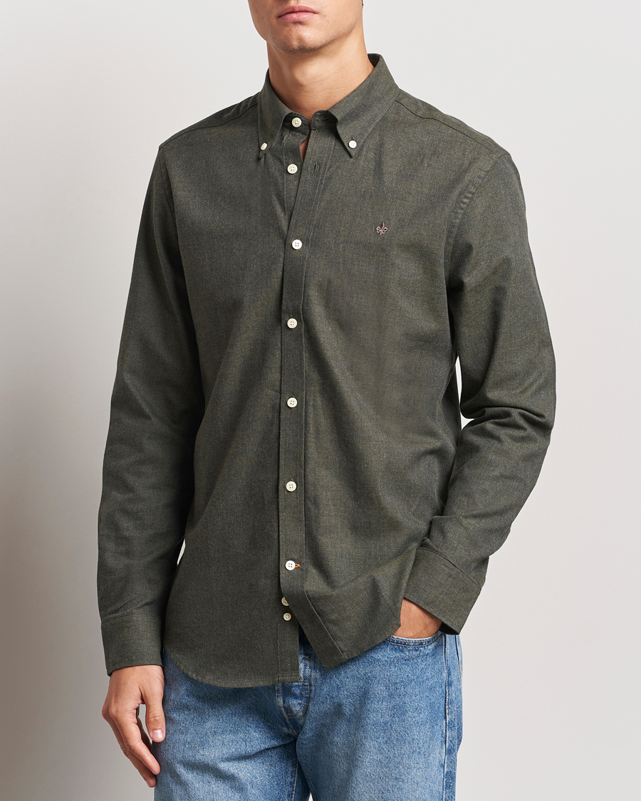 Hombres | Camisas | Morris | Watts Flannel Shirt Olive