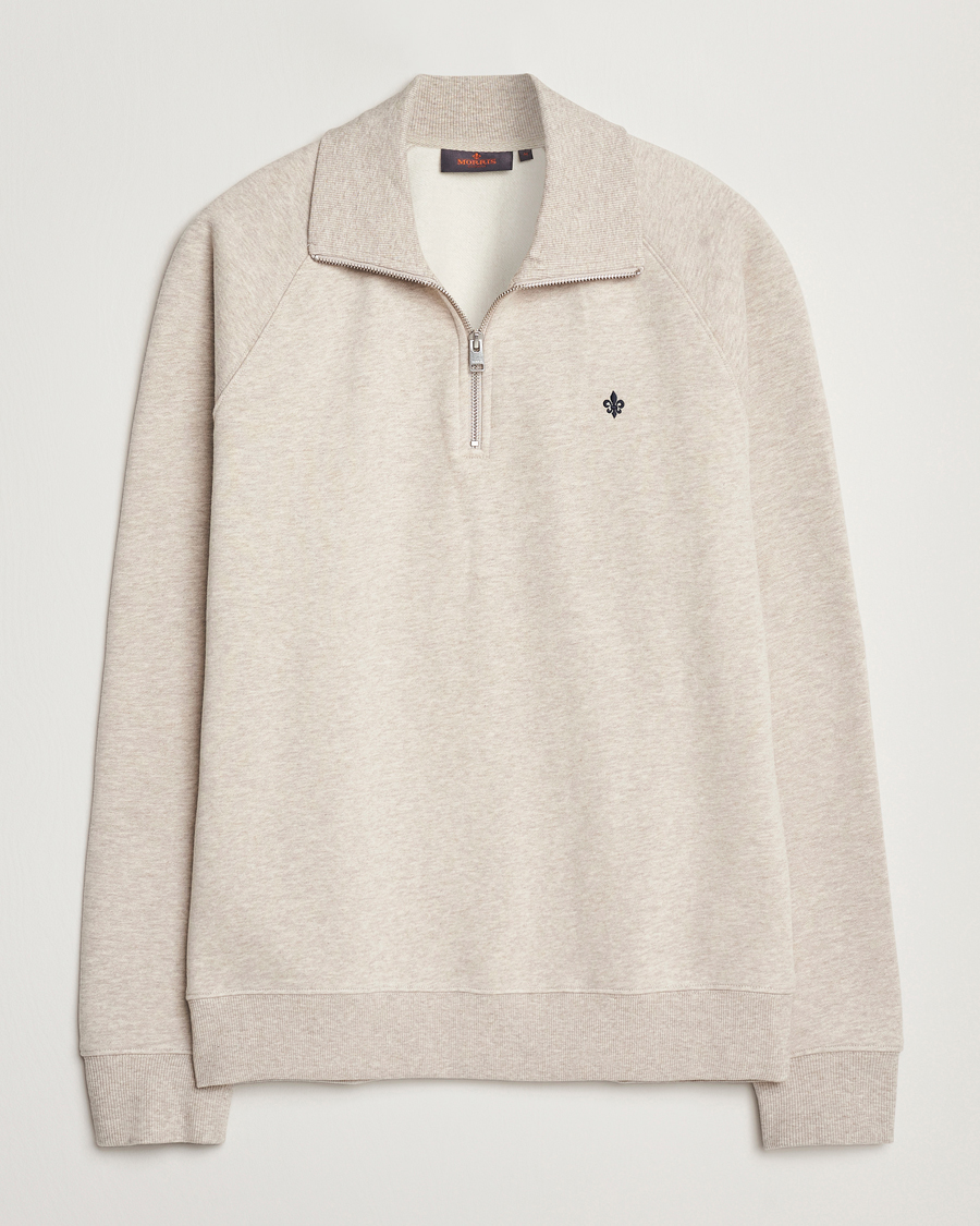 Hombres | Jerséis y prendas de punto | Morris | Maryon Half Zip Sweatshirt Khaki
