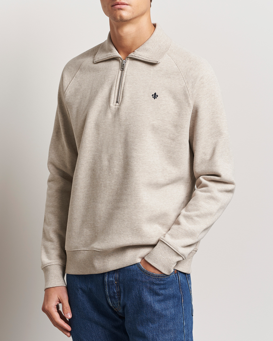 Hombres | Jerséis y prendas de punto | Morris | Maryon Half Zip Sweatshirt Khaki