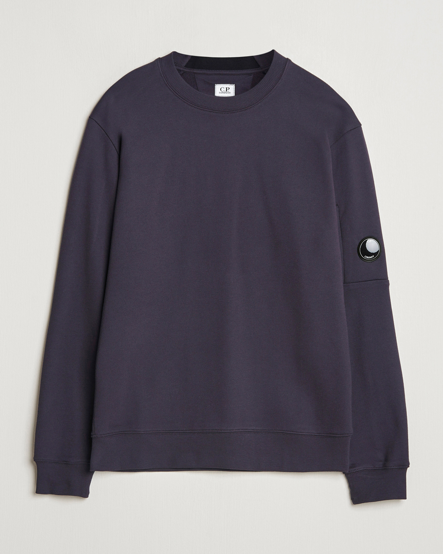 Hombres | Jerséis y prendas de punto | C.P. Company | Diagonal Raised Fleece Lens Sweatshirt Washed Navy