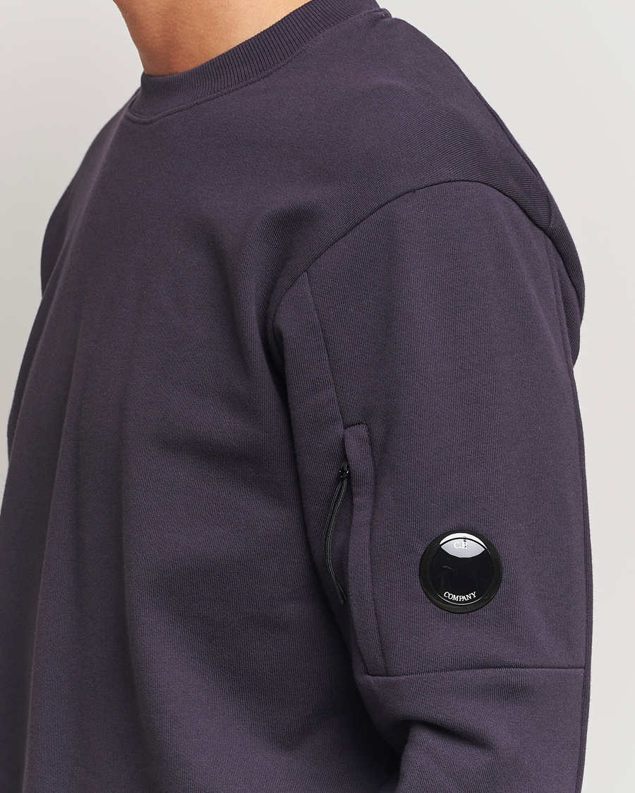 Hombres | Jerséis y prendas de punto | C.P. Company | Diagonal Raised Fleece Lens Sweatshirt Washed Navy