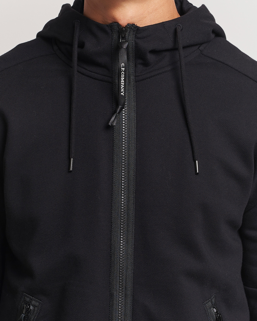 Hombres | Jerséis y prendas de punto | C.P. Company | Diagonal Raised Fleece Full Zip Goggle Hoodie Black