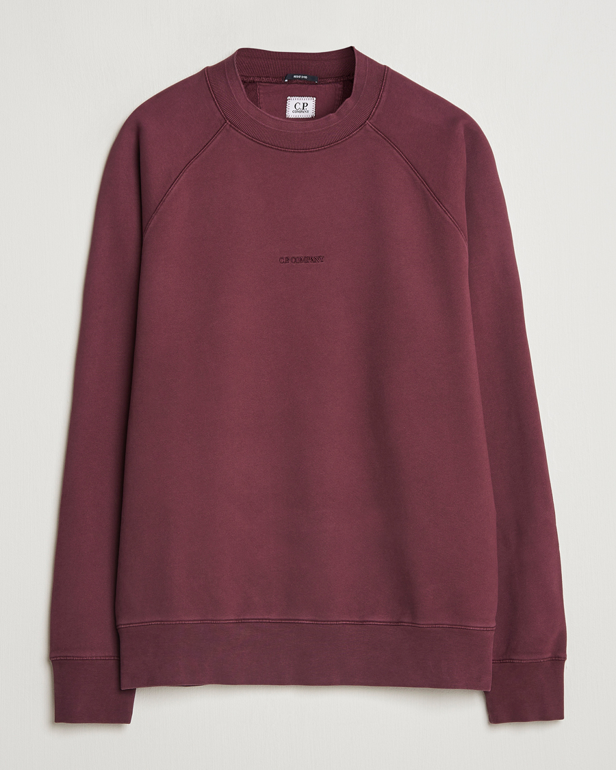 Hombres | Jerséis y prendas de punto | C.P. Company | Brushed Emerized Fleece Sweatshirt Burgundy