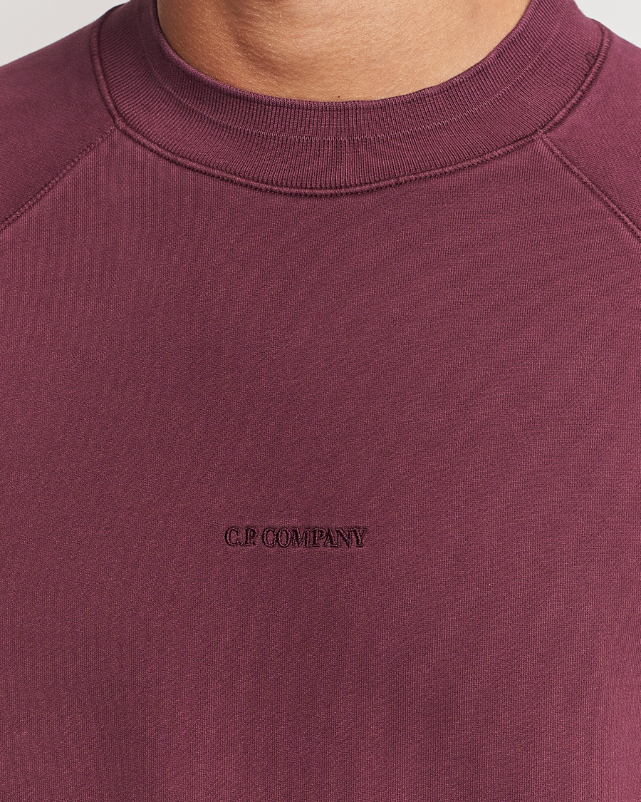 Hombres | Jerséis y prendas de punto | C.P. Company | Brushed Emerized Fleece Sweatshirt Burgundy