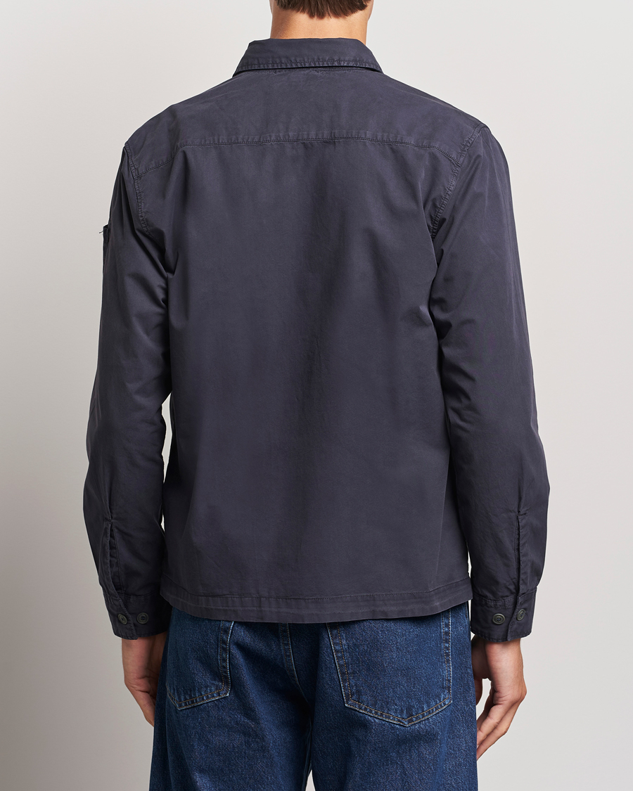 Hombres | Camisas | C.P. Company | Organic Cotton Gabardine Pocket Overshirt Washed Blue