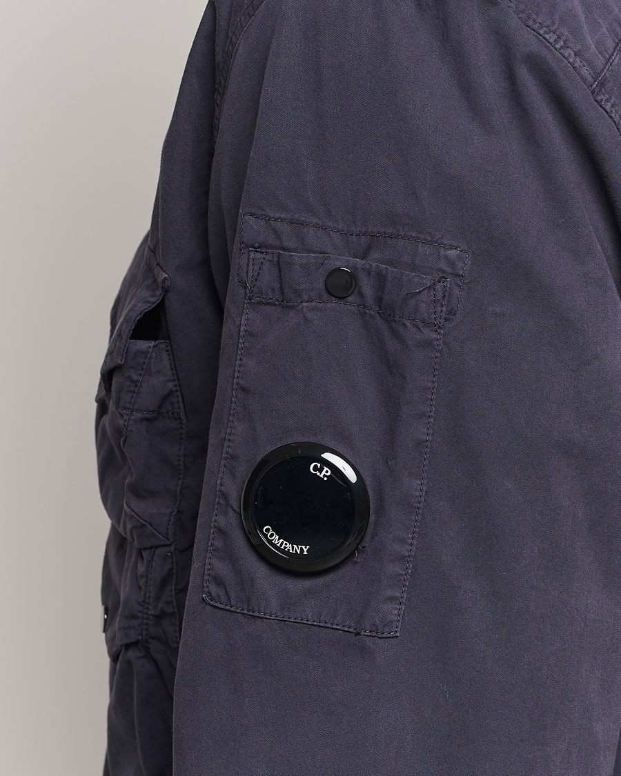 Hombres | Camisas | C.P. Company | Organic Cotton Gabardine Pocket Overshirt Washed Blue