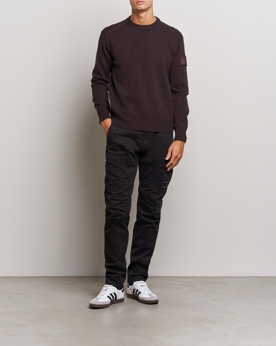 Hombres | Pantalones | C.P. Company | Stretch Satin Lens Cargo Pants Black