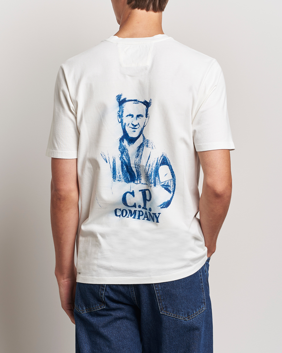 Hombres | Camisetas | C.P. Company | Hand Printed Jersey T-Shirt White