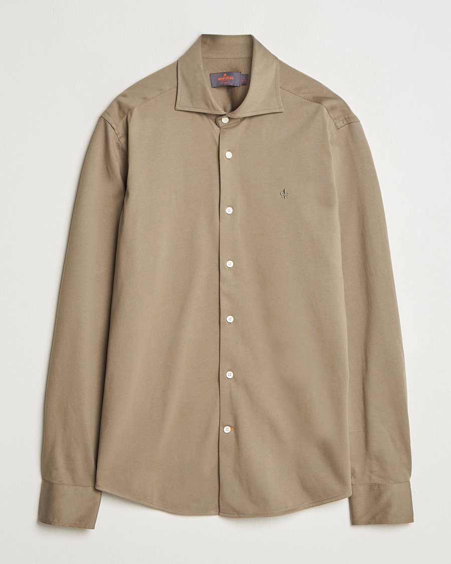 Hombres | Camisas | Morris | Dressed Jersey Shirt Olive
