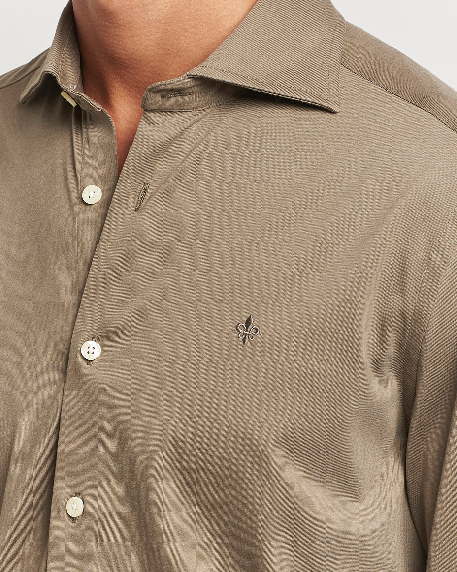 Hombres | Camisas | Morris | Dressed Jersey Shirt Olive