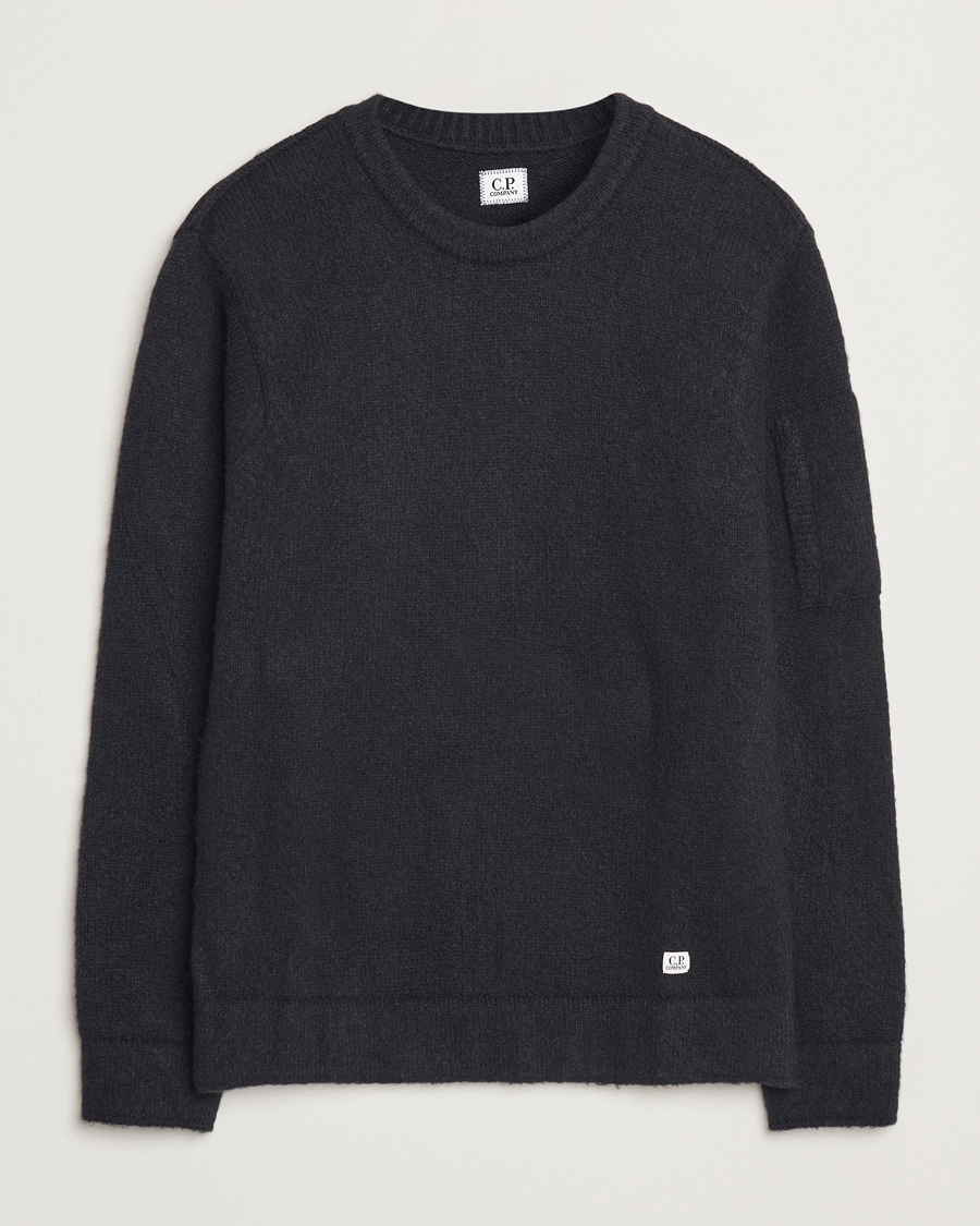 Hombres | Jerséis y prendas de punto | C.P. Company | Alpaca Soft Knitted Crewneck Black