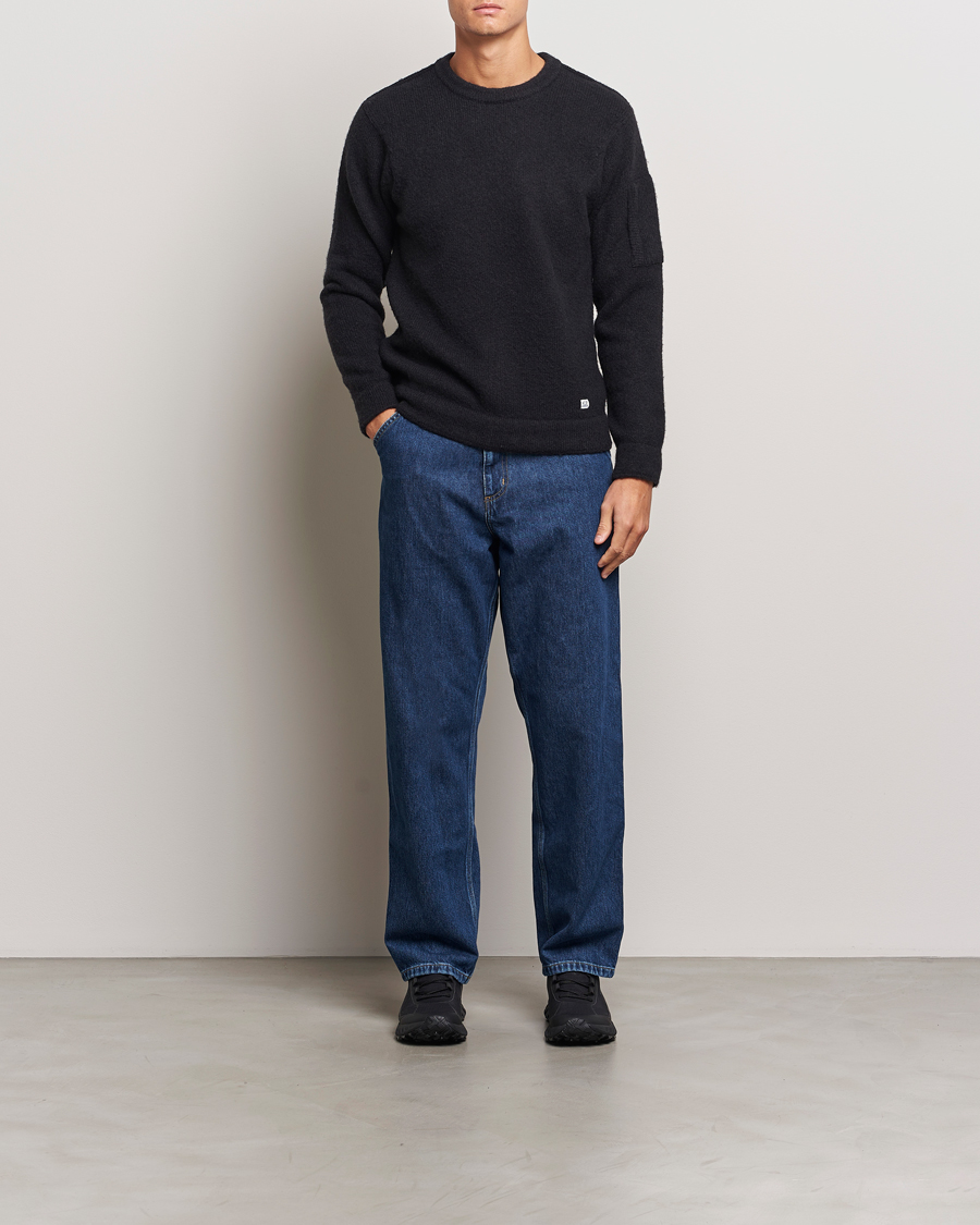 Hombres | Jerséis y prendas de punto | C.P. Company | Alpaca Soft Knitted Crewneck Black