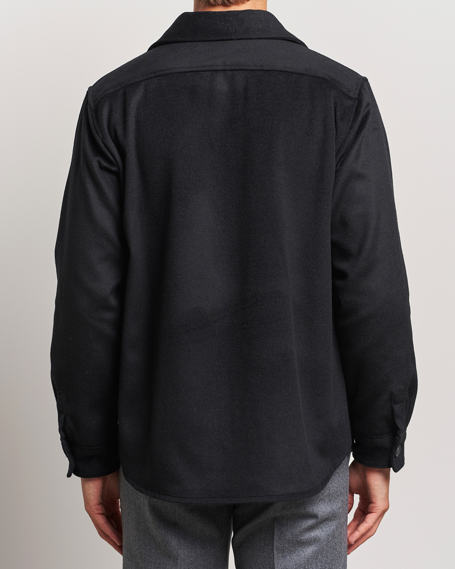 Hombres | Abrigos y chaquetas | Oscar Jacobson | Maverick Wool/Cashmere Shirt Jacket Black