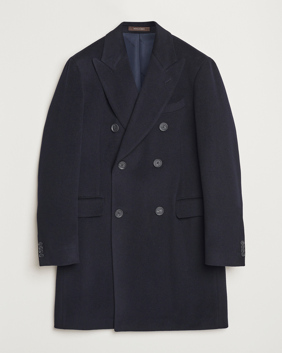Hombres | Abrigos y chaquetas | Oscar Jacobson | Silvain DB Wool/Cashmere Coat Navy