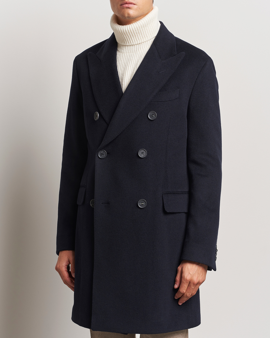 Hombres | Abrigos y chaquetas | Oscar Jacobson | Silvain DB Wool/Cashmere Coat Navy