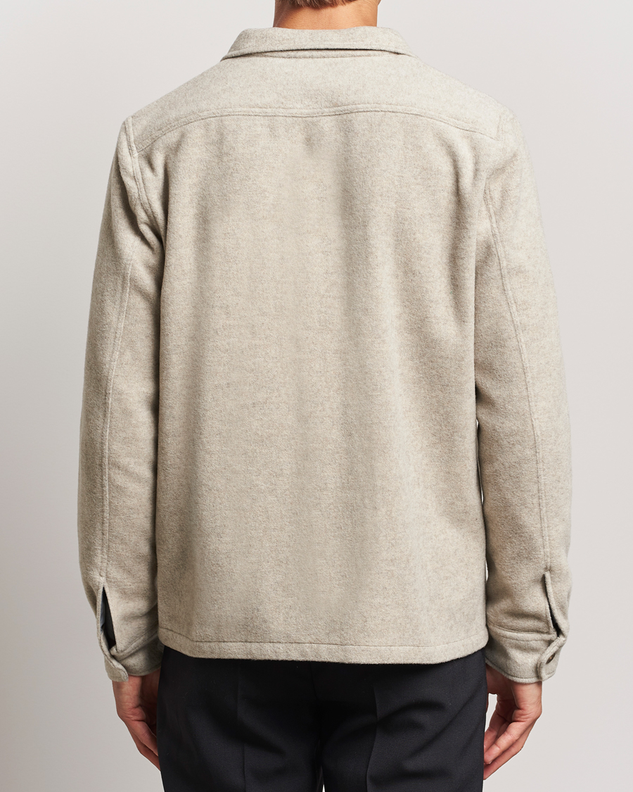 Hombres | Abrigos y chaquetas | Oscar Jacobson | Safari Wool Shirt Jacket Beige