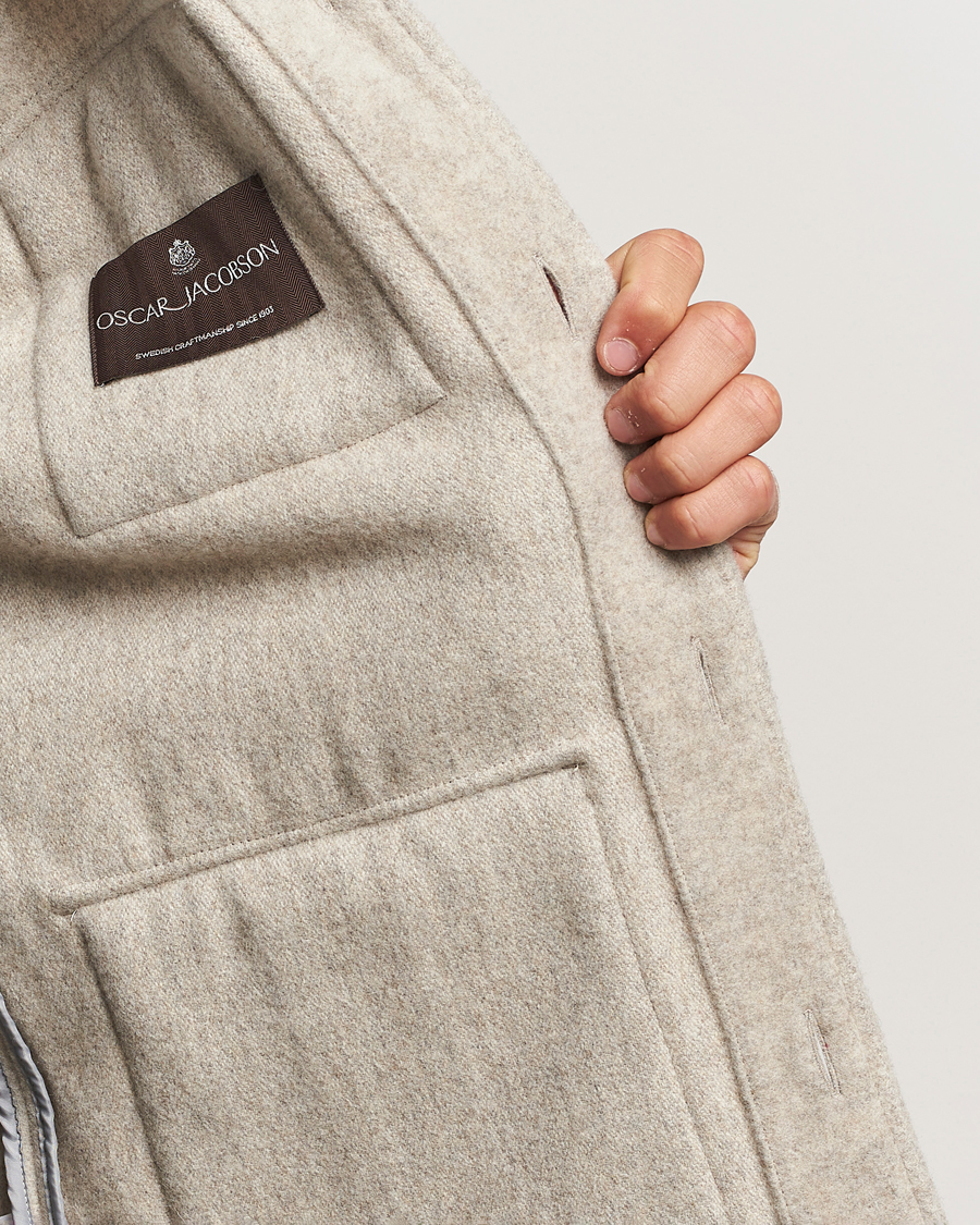 Hombres | Abrigos y chaquetas | Oscar Jacobson | Safari Wool Shirt Jacket Beige