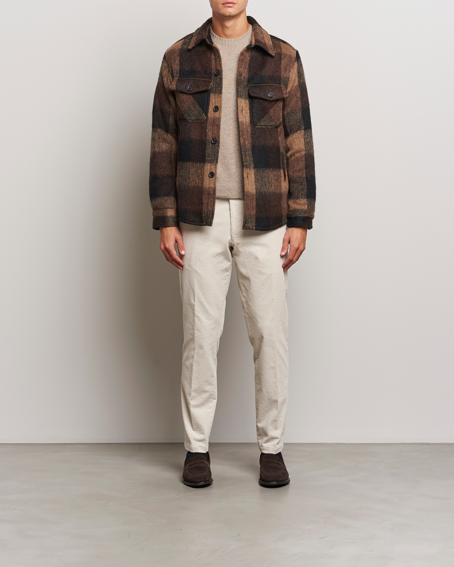 Hombres | Abrigos y chaquetas | Oscar Jacobson | Maverick Checked Shirt Jacket Brown
