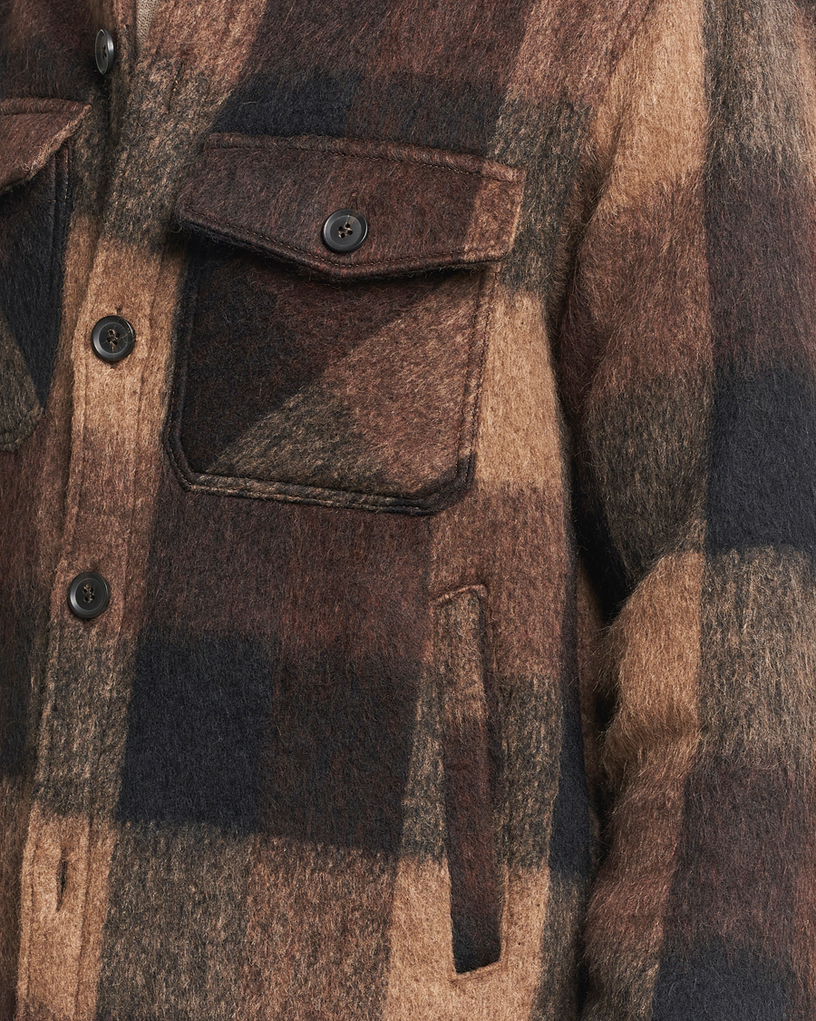 Hombres | Abrigos y chaquetas | Oscar Jacobson | Maverick Checked Shirt Jacket Brown