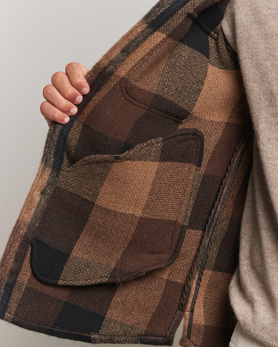 Hombres | Abrigos y chaquetas | Oscar Jacobson | Maverick Checked Shirt Jacket Brown