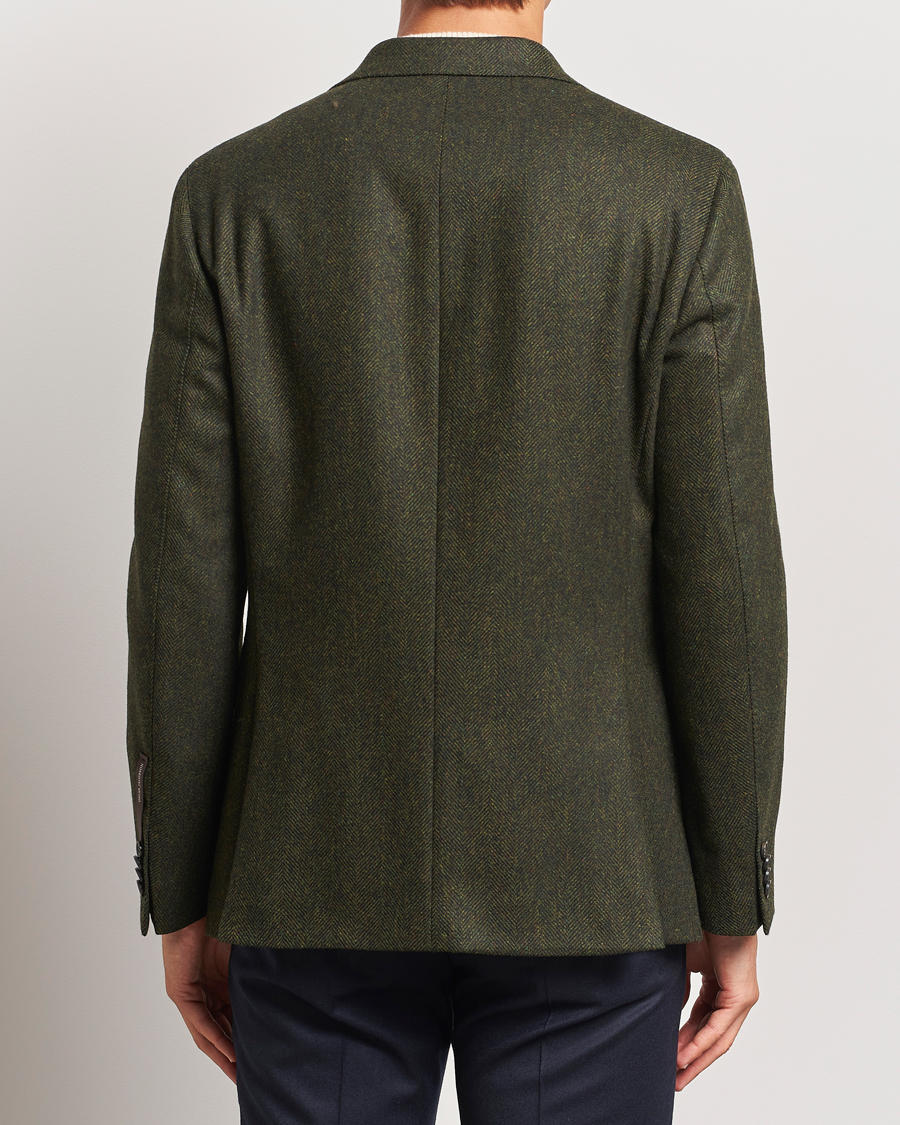Hombres | Blazers | Oscar Jacobson | Fogerty Moon Herringbone Tweed Blazer Green