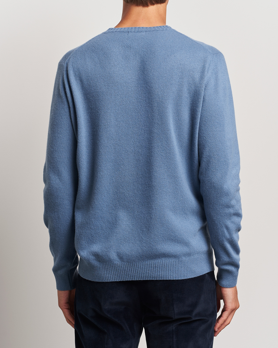 Hombres | Jerséis y prendas de punto | Oscar Jacobson | Valter Wool/Cashmere Round Neck Blue