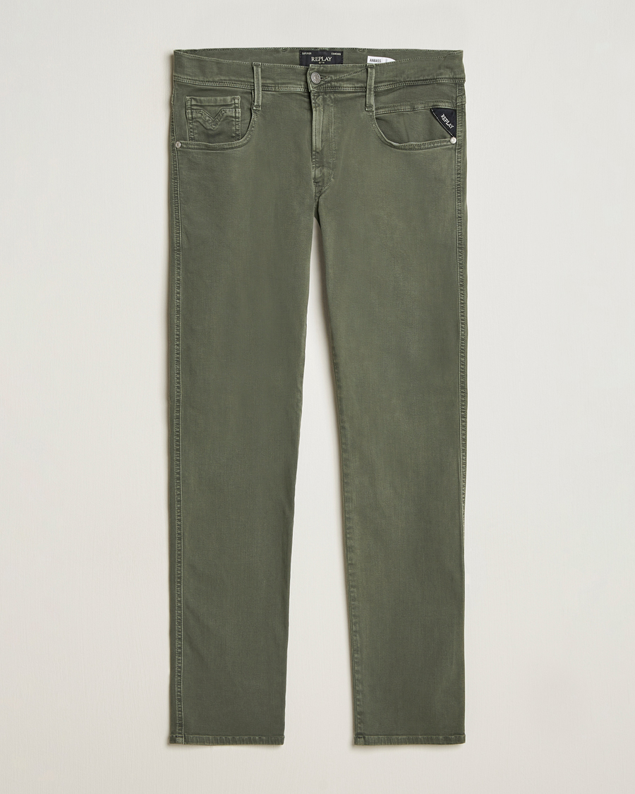 Hombres | Pantalones | Replay | Anbass Hyperflex X.Lite 5-Pocket Pants Dark Green