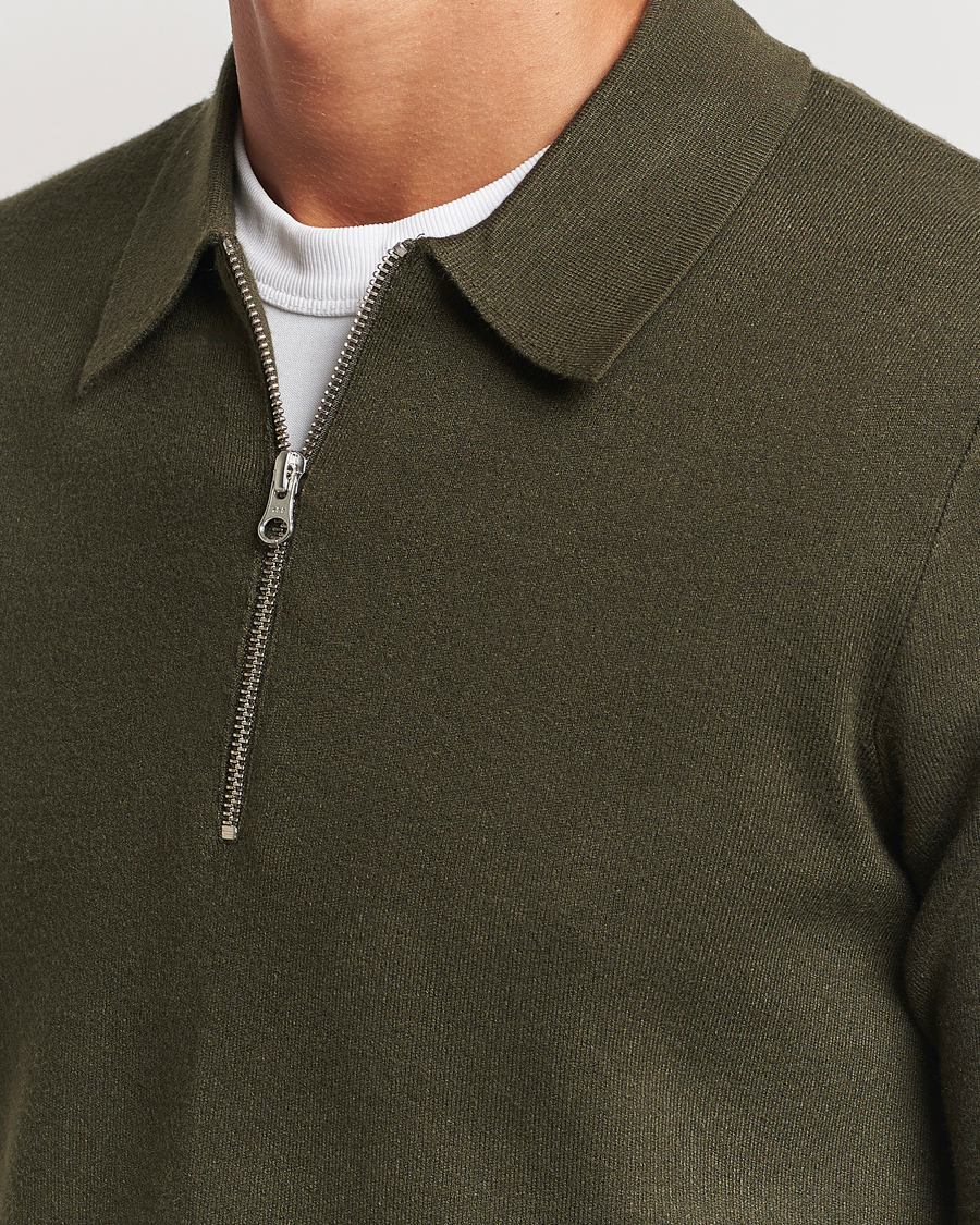 Hombres | Jerséis y prendas de punto | Samsøe Samsøe | Guna Half Zip Forest Night