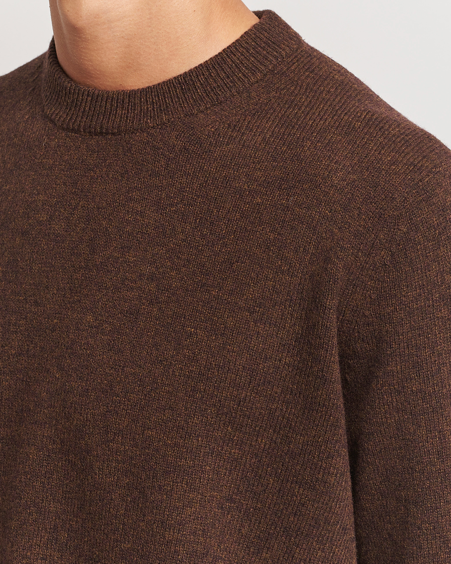Hombres | Jerséis y prendas de punto | Samsøe Samsøe | Isak Knitted Crew Neck Chocolate Brown