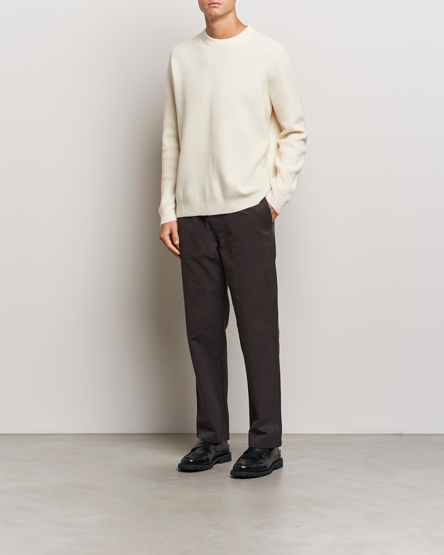 Hombres | Jerséis y prendas de punto | Samsøe Samsøe | Isaks Knitted Crew Neck Clear Cream