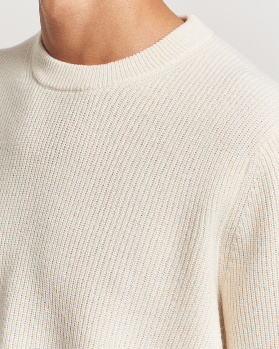 Hombres | Jerséis y prendas de punto | Samsøe Samsøe | Isaks Knitted Crew Neck Clear Cream
