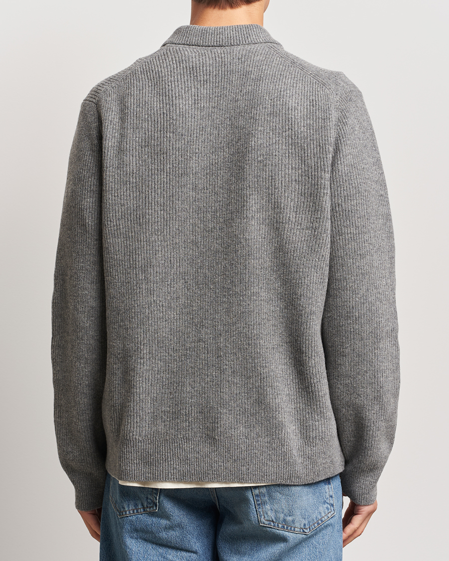 Hombres | Jerséis y prendas de punto | Samsøe Samsøe | Saisaks Half Zip Polo Dark Grey Melange