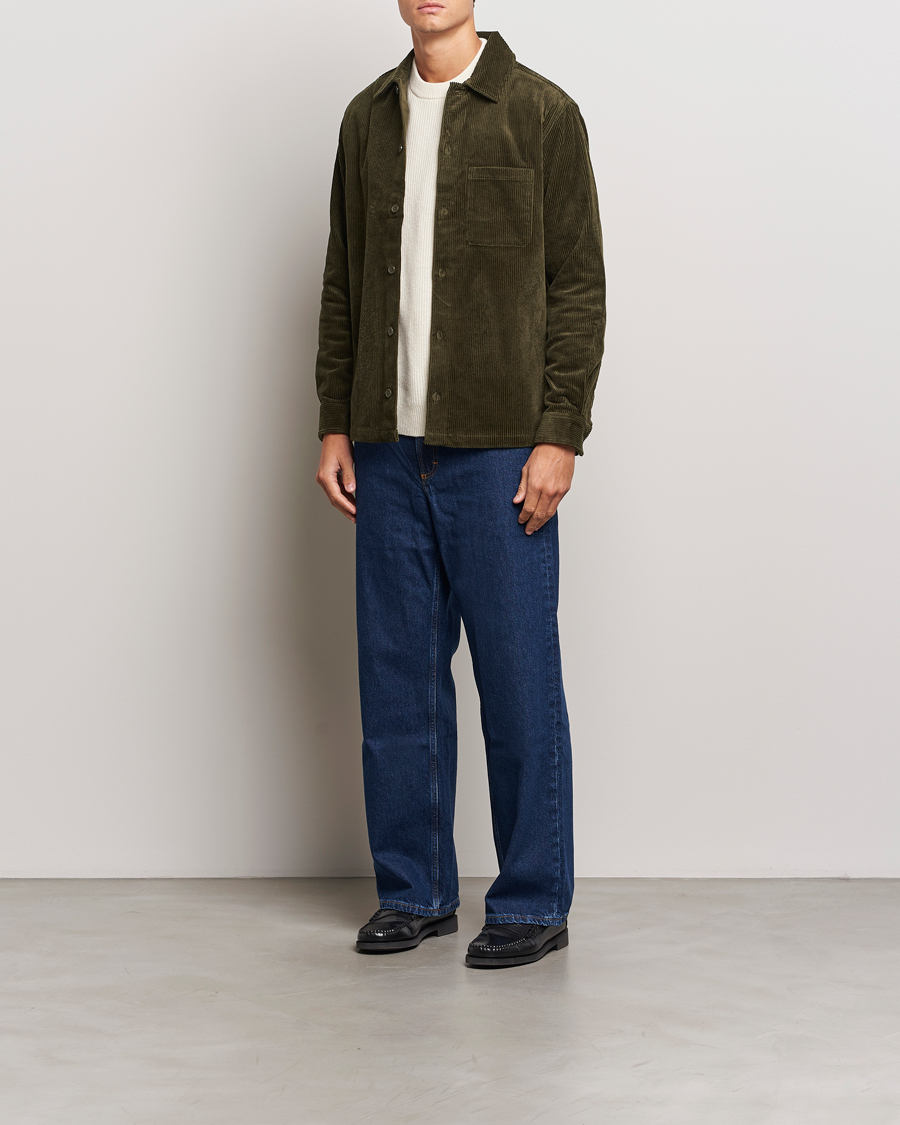 Hombres | Camisas | Samsøe Samsøe | Damon Corduroy Overshirt Forest Night