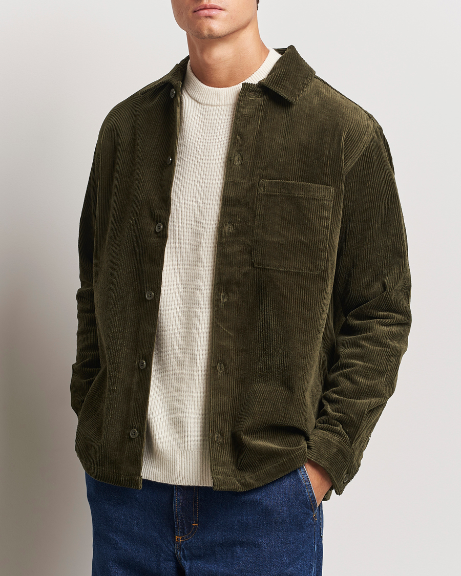 Hombres | Camisas | Samsøe Samsøe | Damon Corduroy Overshirt Forest Night