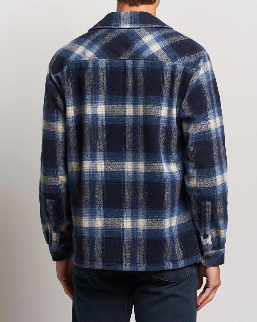 Hombres | Camisas | Samsøe Samsøe | Castor Checked Overshirt True Navy