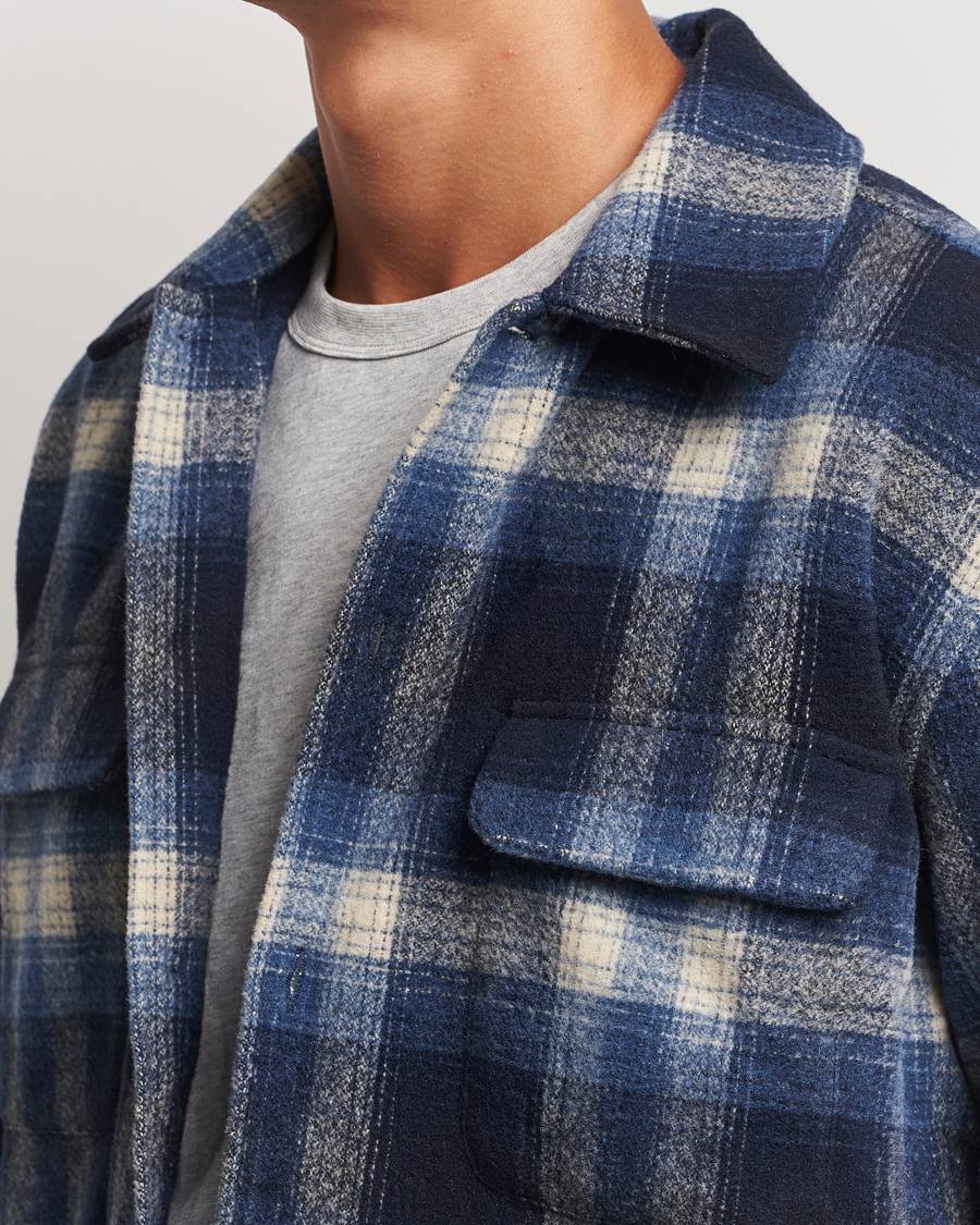 Hombres | Camisas | Samsøe Samsøe | Castor Checked Overshirt True Navy