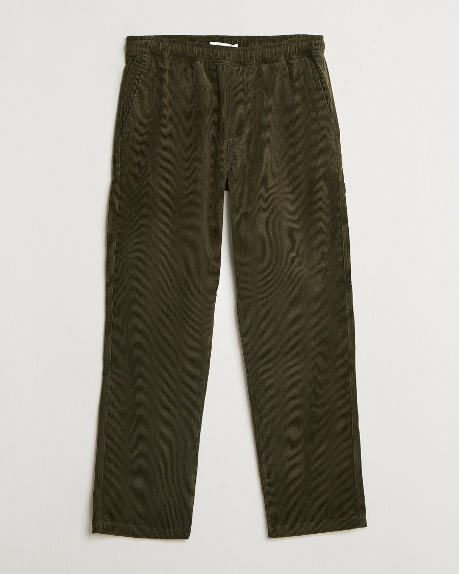 Hombres | Pantalones | Samsøe Samsøe | Jabari Corduroy Drawstring Trousers Forest Night