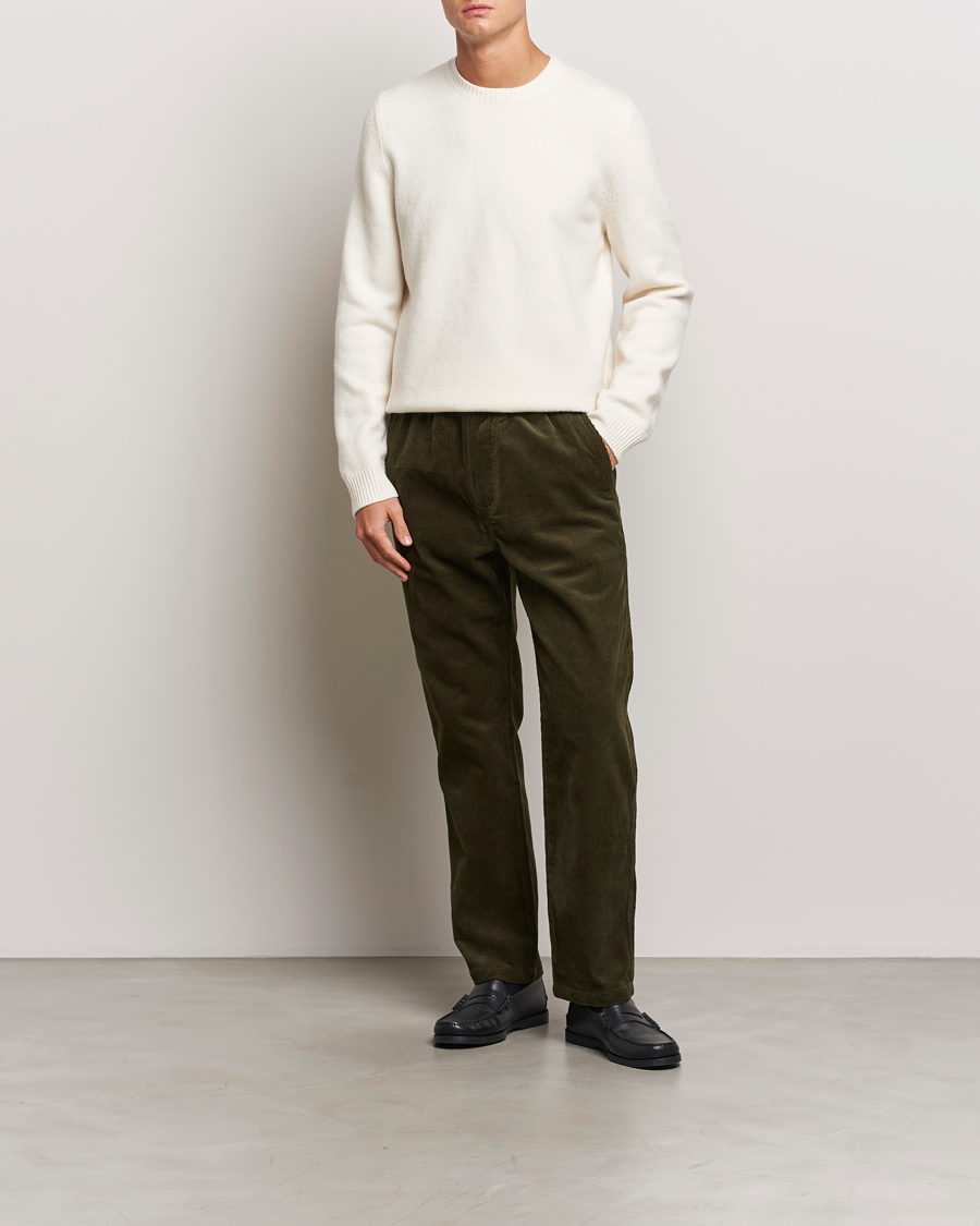 Hombres | Pantalones | Samsøe Samsøe | Jabari Corduroy Drawstring Trousers Forest Night