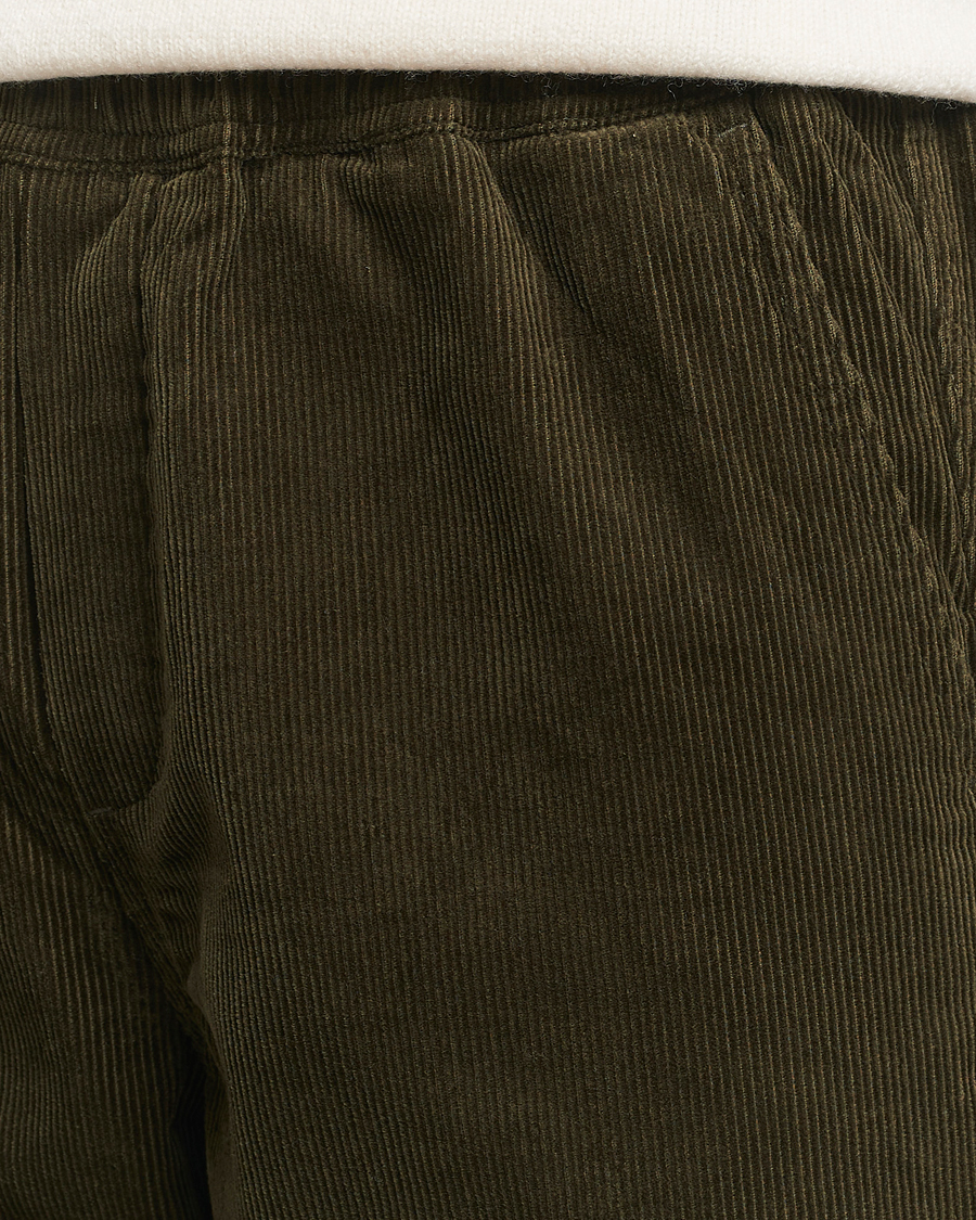 Hombres | Pantalones | Samsøe Samsøe | Jabari Corduroy Drawstring Trousers Forest Night
