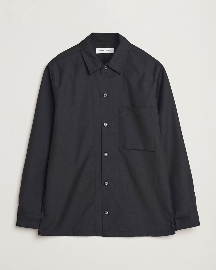 Hombres | Camisas | Samsøe Samsøe | Damon Wool Overshirt Black