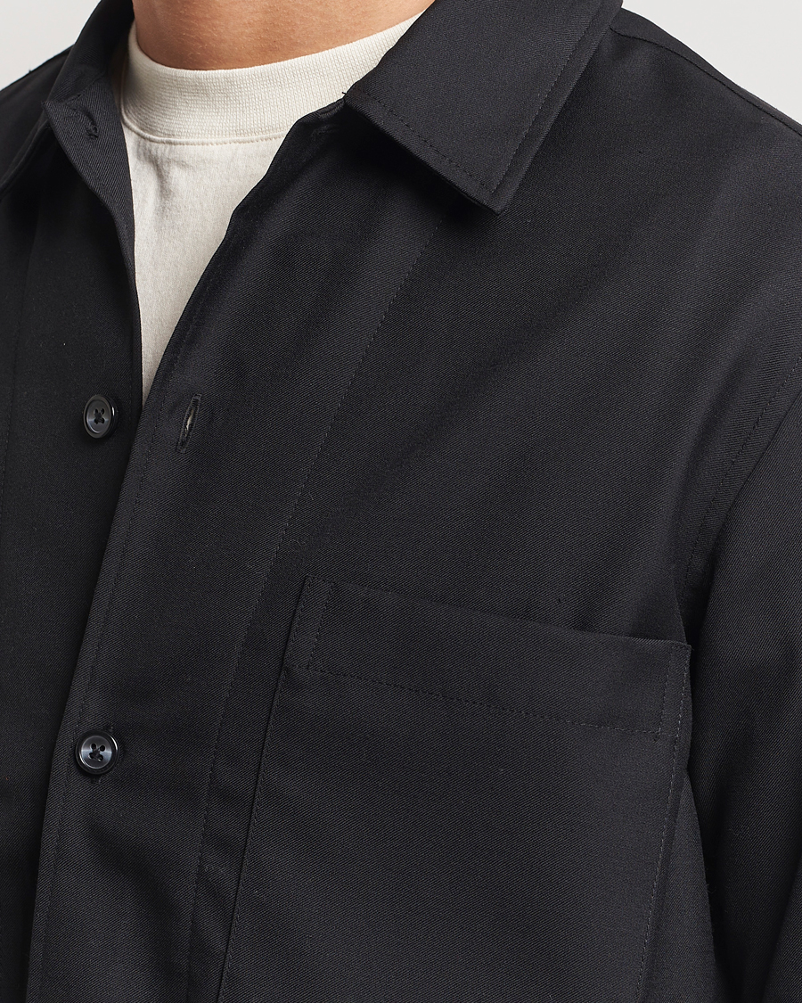 Hombres | Camisas | Samsøe Samsøe | Damon Wool Overshirt Black