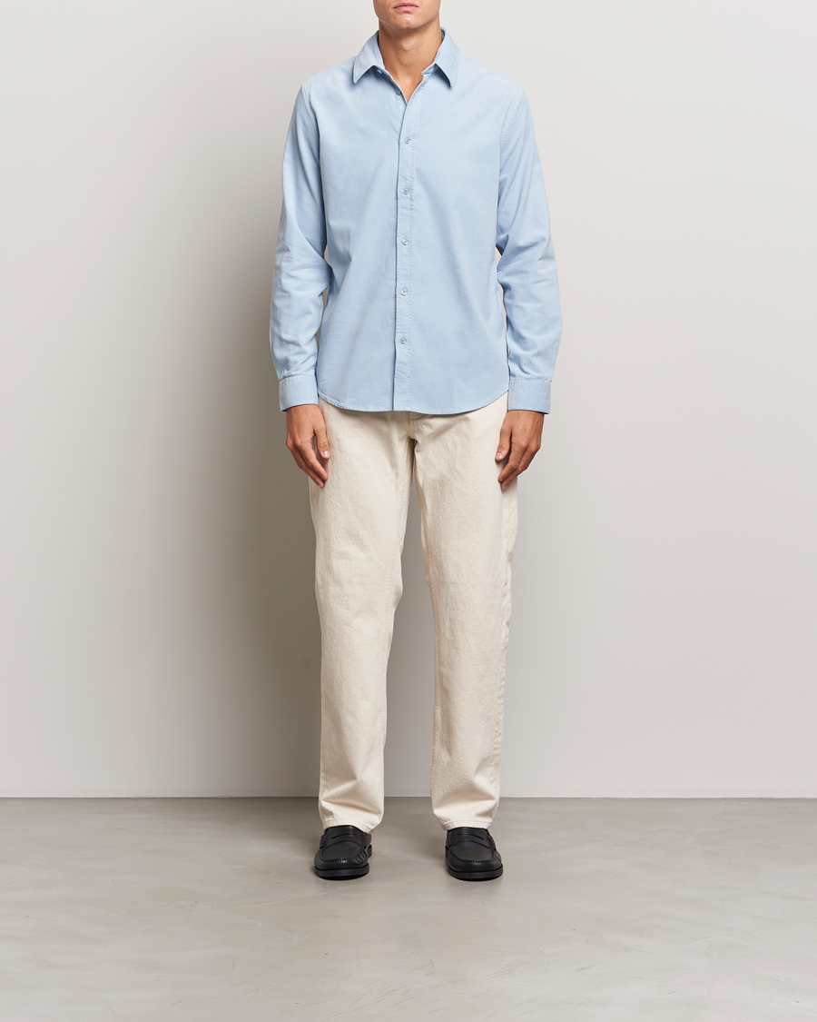 Hombres | Camisas | Samsøe Samsøe | Liam Baby Cord Shirt Subdued Blue