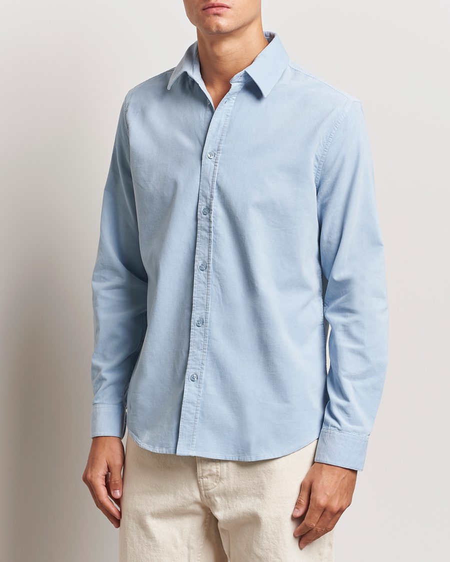 Hombres | Camisas | Samsøe Samsøe | Liam Baby Cord Shirt Subdued Blue