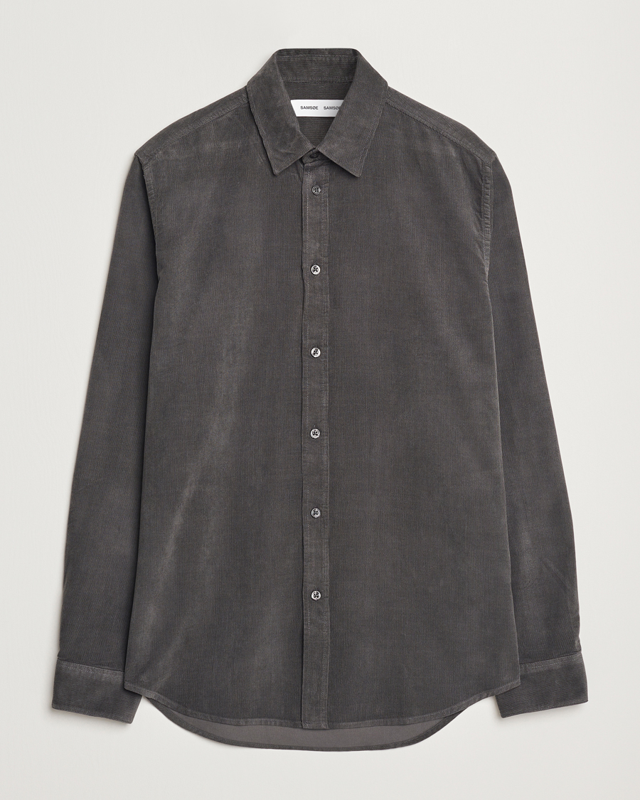 Hombres | Camisas | Samsøe Samsøe | Liam Baby Cord Shirt Volcanic Ash