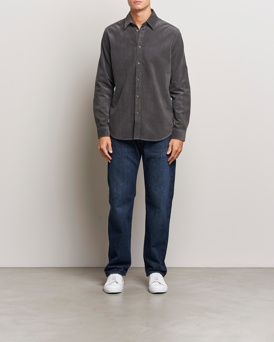 Hombres | Camisas | Samsøe Samsøe | Liam Baby Cord Shirt Volcanic Ash