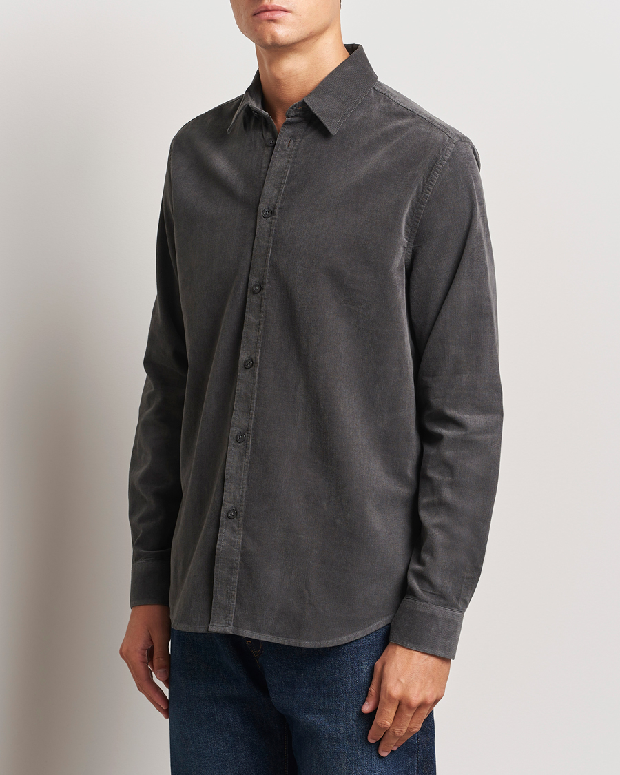 Hombres | Camisas | Samsøe Samsøe | Liam Baby Cord Shirt Volcanic Ash
